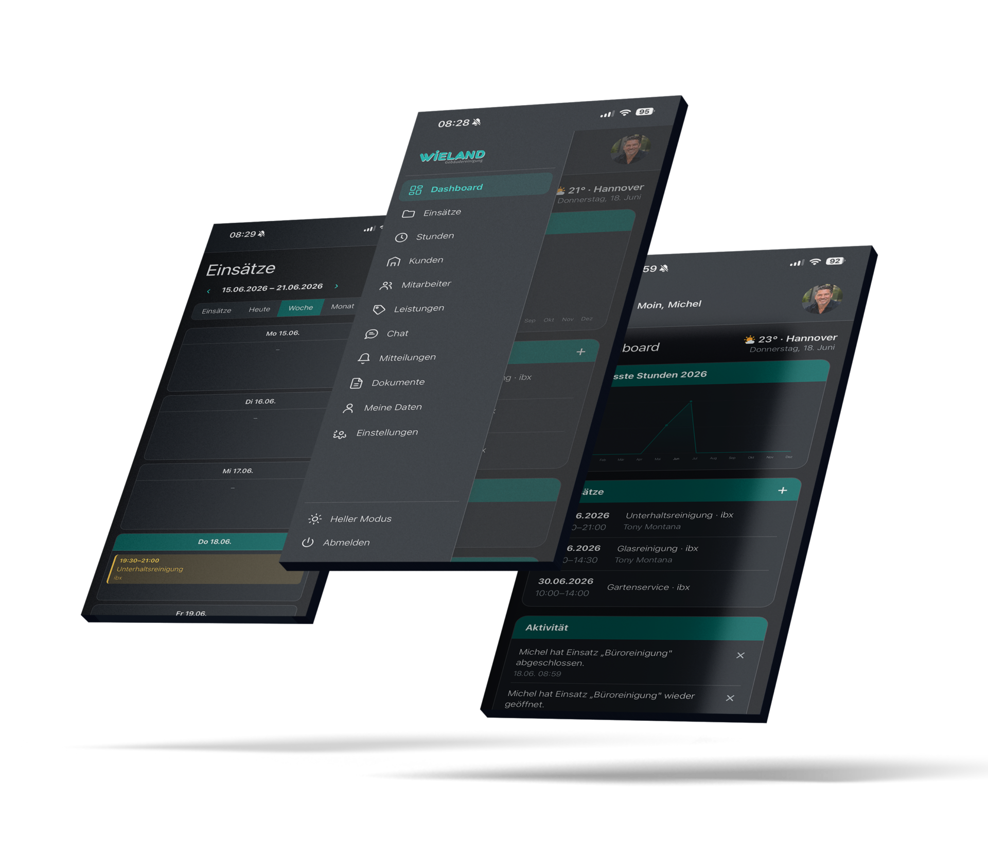 Die Wieland-Plattform auf Smartphone und Desktop
