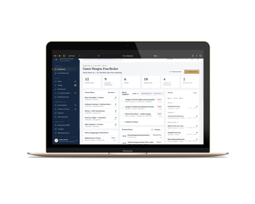Demo system for law firms: Law firm dashboard demo