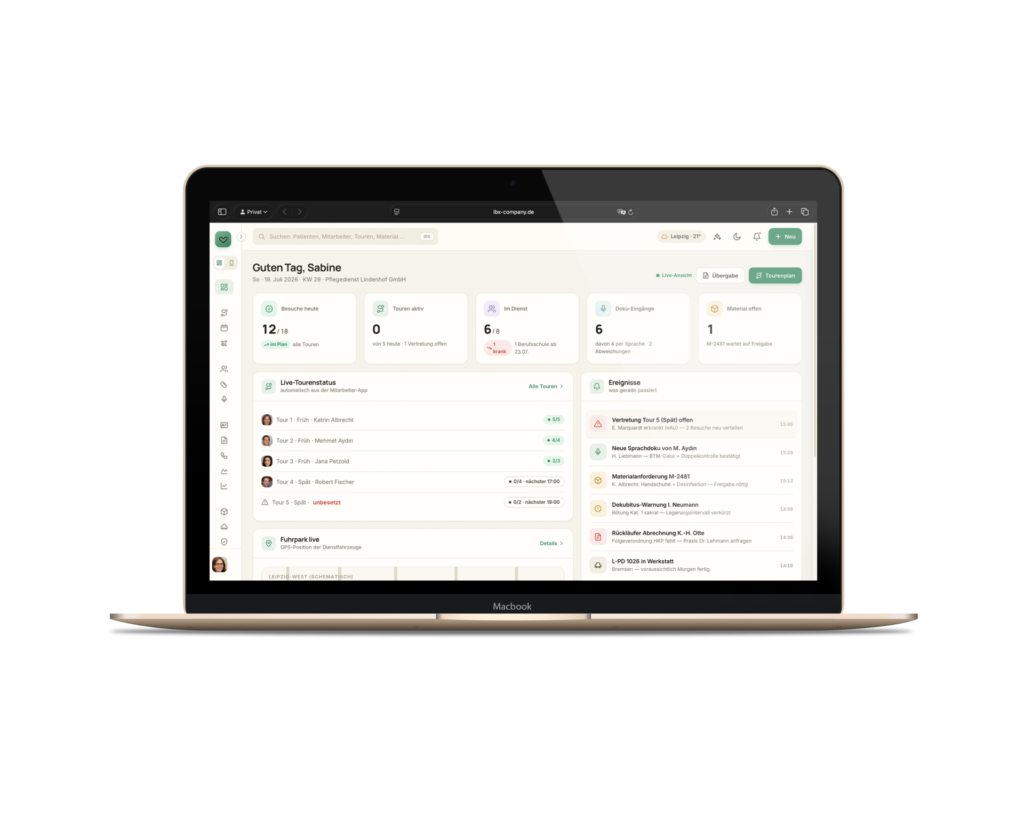 Demo system for home care: Home care dashboard demo
