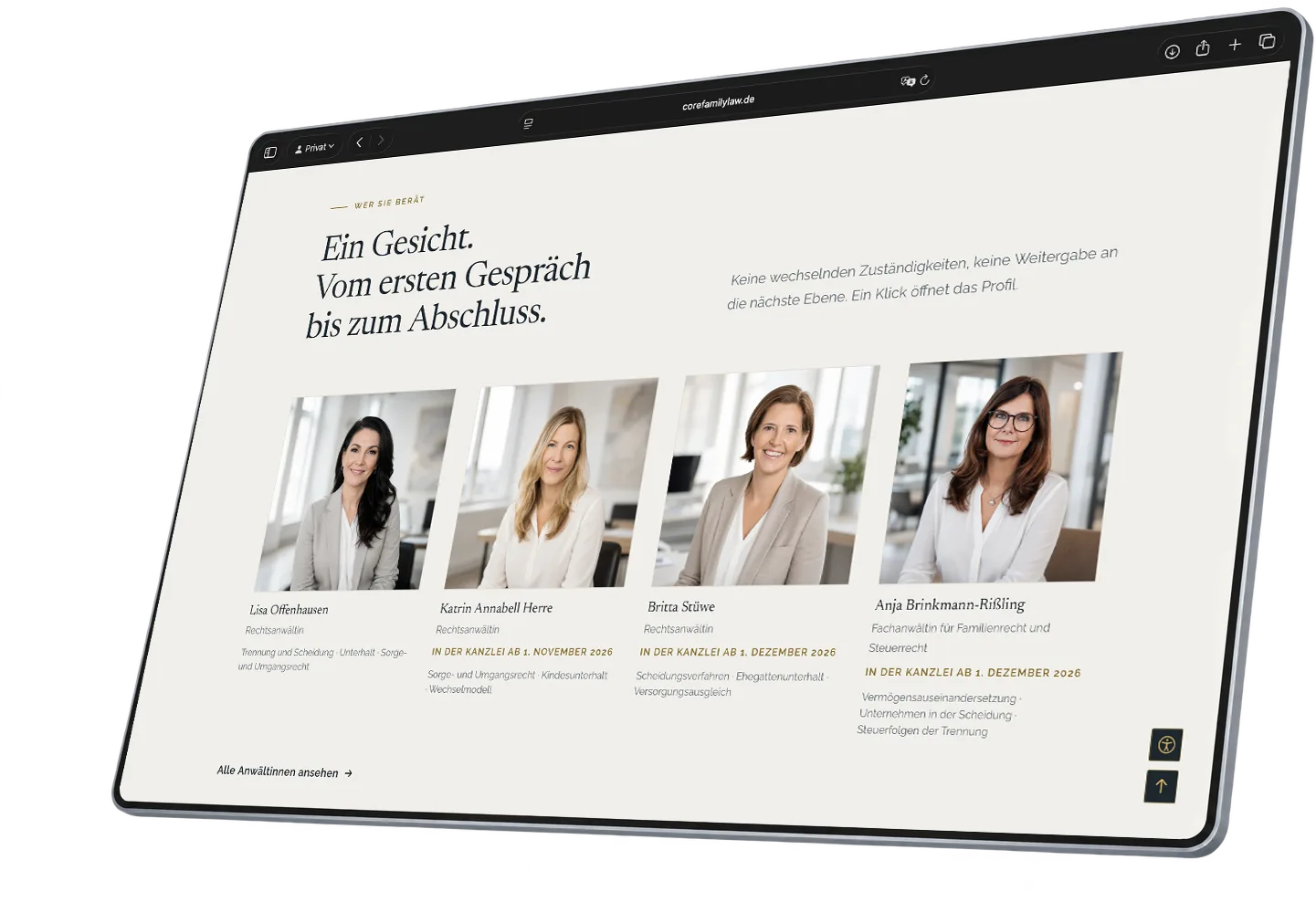 The lawyer profiles on the CORE.FAMILY.LAW. website